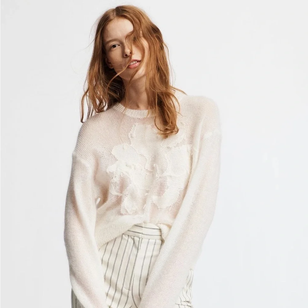 Rag & Bone Milton Crew Ivory Sweater XS - Picture 8 of 8